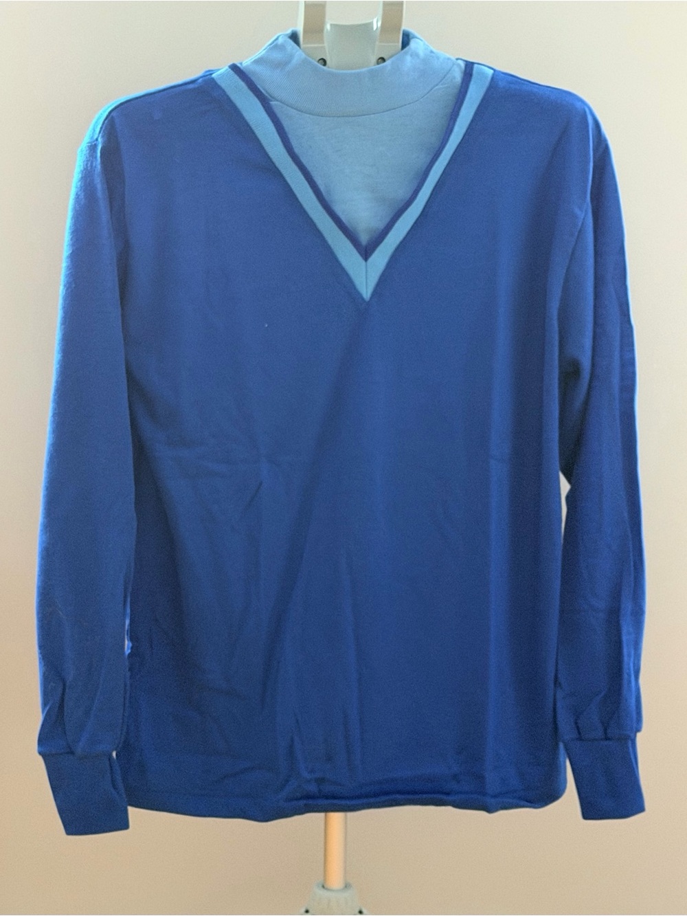 Vintage Pescara Blue Layered Mock Neck Sweater– Like New - Picture 2 of 5